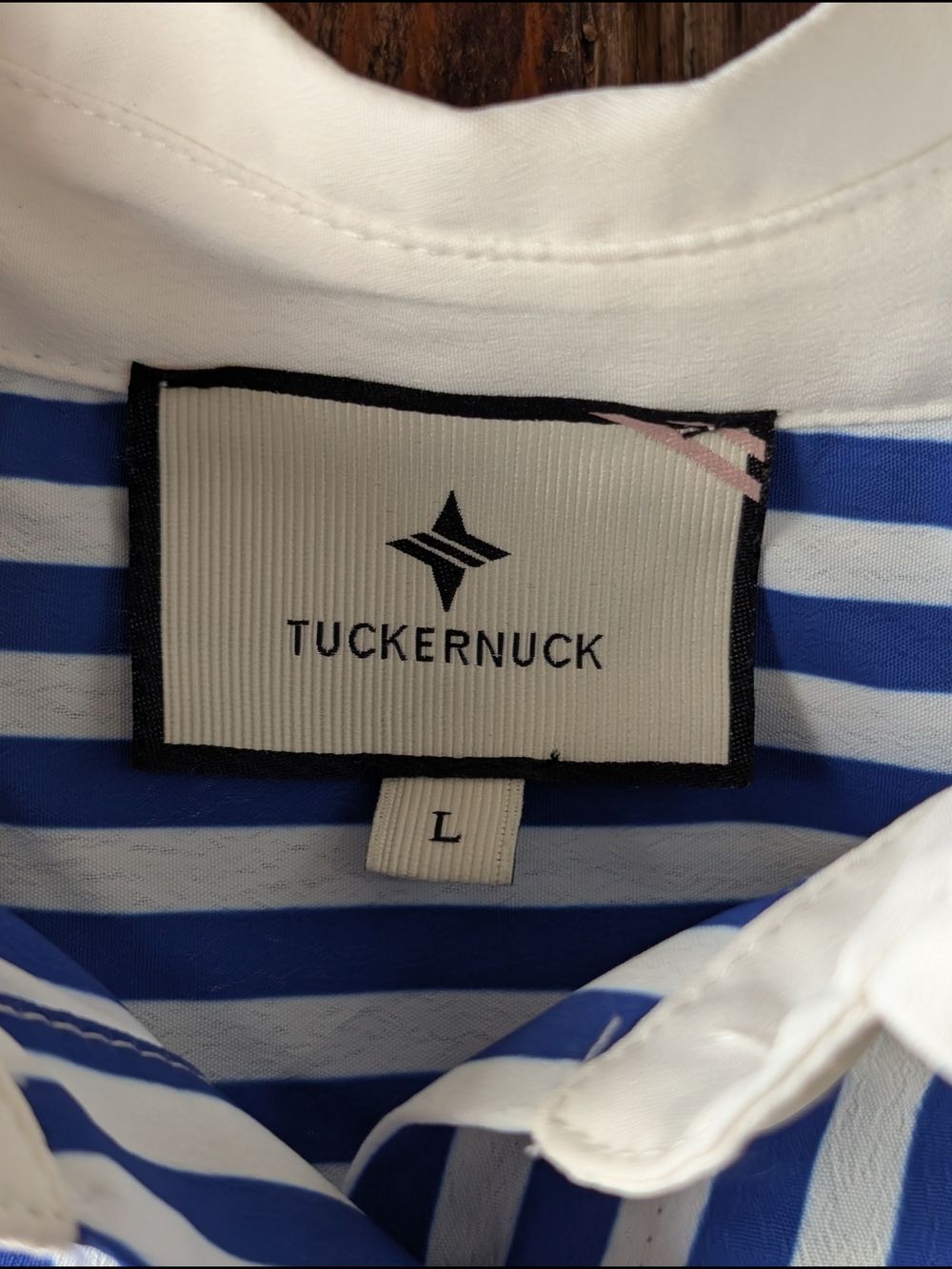 NWT Tuckernuck Hayes Striped Collared Mini Dress L Blue White Nautical Preppy - Picture 2 of 9